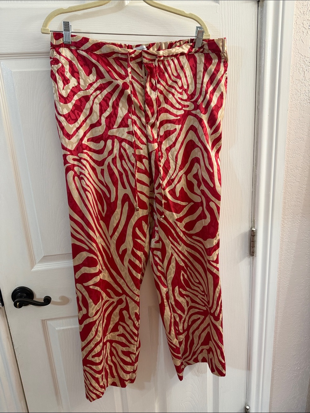 Liz Claiborne Red and Cream Zebra Print Men’s Pants